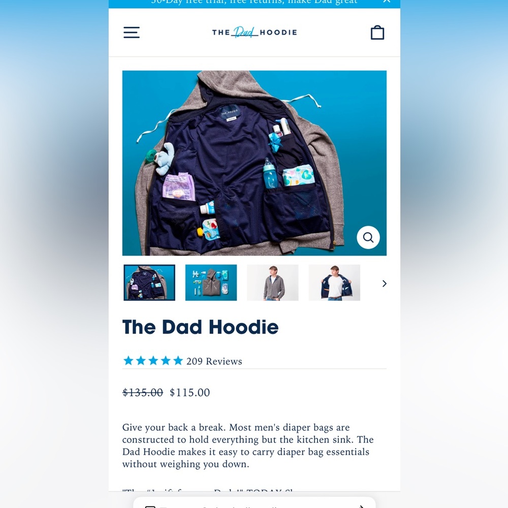Dad XL Diaper Hoodie